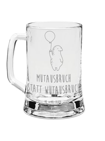 Mr. & Mrs. Panda Glas Bierkrug Schildkröte Luftballon mit Spruch in Transparent