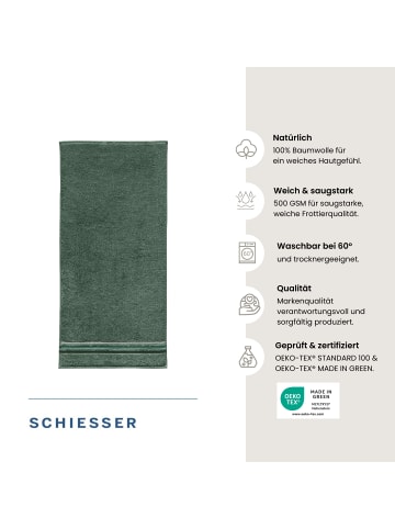 Schiesser Frottier-2er-Set: Duschtücher Skyline Color in Dunkelgrün