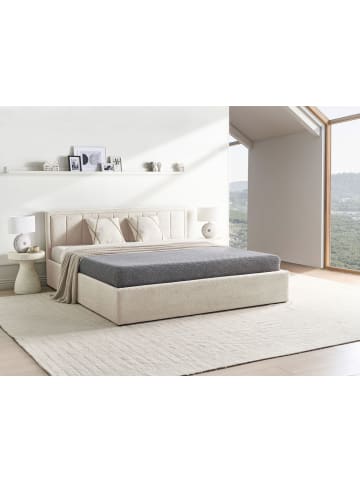 Beliani Doppelbett MONTLAUR in Beige - (W) 189 x (H) 89 x (L) 216 cm
