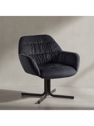 KADIMA DESIGN Loungesessel Samt Design Clubsessel mit Metallbeine, in Schwarz