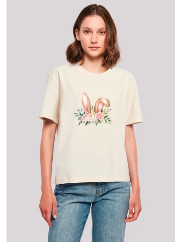 F4NT4STIC Tee Blumen Osterhasen Ohren Dekor in Whitesand