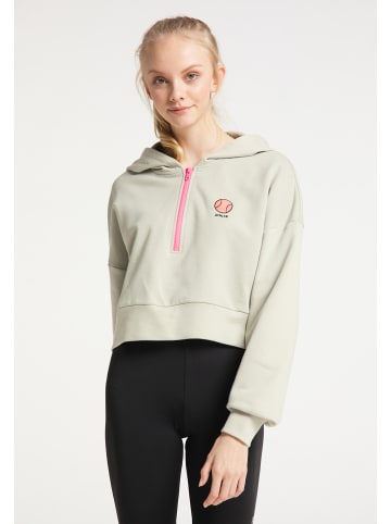 myMO ATHLSR Damen Cropped Hoodie in Grau Olive