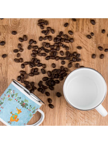 Mr. & Mrs. Panda Emaille Tasse Fuchs Keksdose ohne Spruch in Eisblau