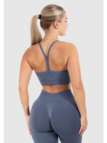 SMILODOX Sport BH Solid Scrunch in Blau