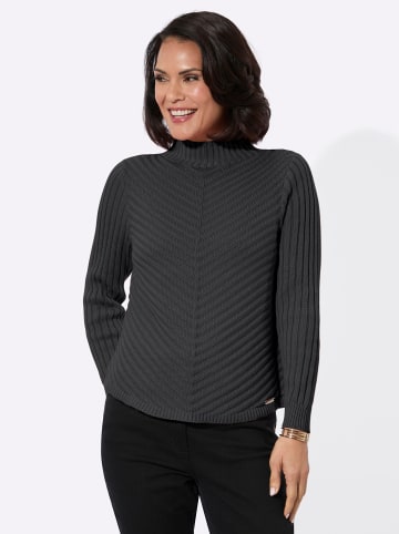 WITT WEIDEN Stehkragen-Pullover in graphit-meliert