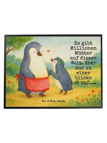Mr. & Mrs. Panda Schreibunterlage Pinguin mit Kind Design mit Sp... in Weiß