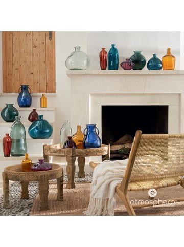 Atmosphera Créateur d'intérieur Runde Vase für Schnittblumen, Glas in Blau, Ø 33 cm