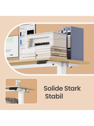 VASAGLE Stehtisch Balok in Eichenfarben - (B)100 x (H)(72-120) x (T)60 cm