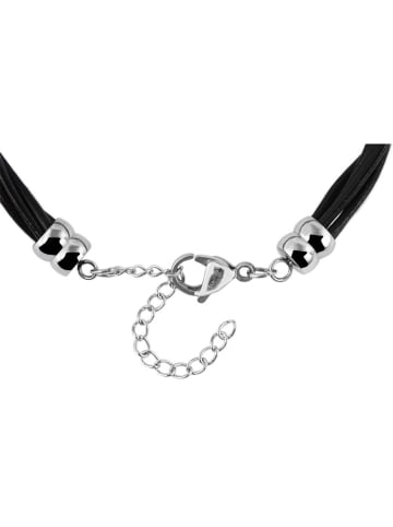 Adeliás Damen Armband aus Leder mit Zirkonia 20 cm in braun