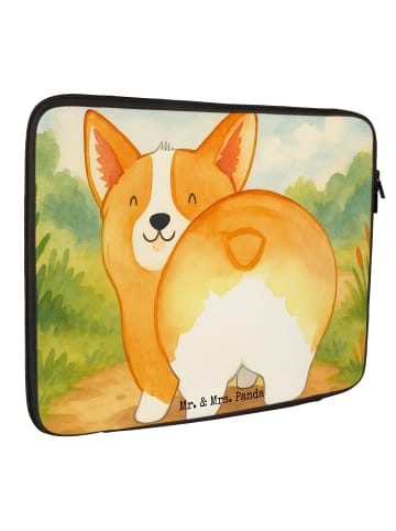 Mr. & Mrs. Panda Laptophülle Corgi Po Design ohne Spruch in Weiß
