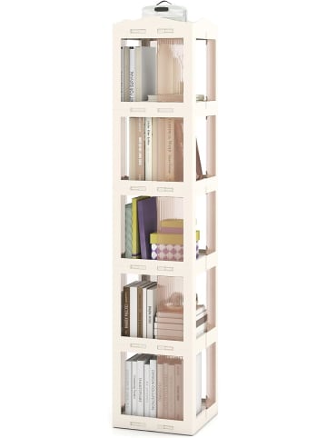 COSTWAY 360° drehbares Bücherregal in Weiß