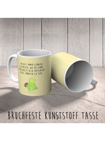 Mr. & Mrs. Panda Kindertasse Schildkröte Pfeifen mit Spruch in Gelb Pastell