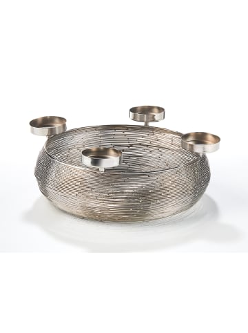 kobolo Adventskranz CANDLEBOWL4 in Silber