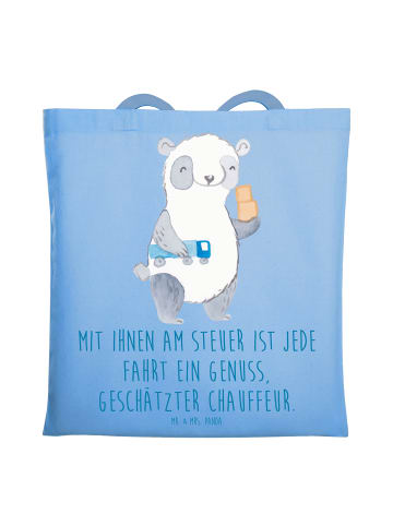 Mr. & Mrs. Panda Tote Bag Chauffeur Genussfahrt mit Spruch in Sky Blue