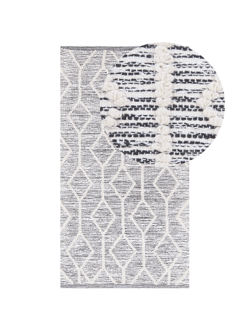 Beliani Kurzflor EDREMIT in Grau/Beige - (W) 80 x (H) 1 x (L) 150 cm