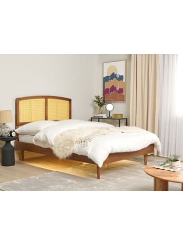 Beliani Doppelbett VARZY in Braun/Naturfarben - (W) 145 x (H) 149 x (L) 204 cm
