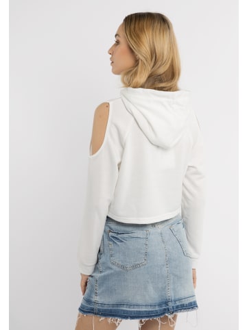 IZIA Cropped Hoodie in Wollweiss