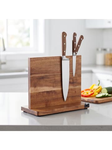 relaxdays Messerblock in Braun - (B)31 x (H)25,5 x (T)15 cm
