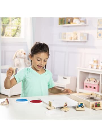 Melissa & Doug Mein erstes Holzstempelset – Fahrzeuge - ab 3 Jahren