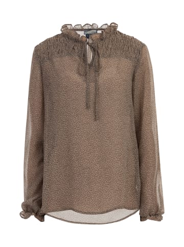 DreiMaster Vintage Damen Bluse in Oliv Wollweiss