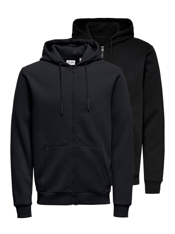 ONLY & SONS Sweatjacke / Hoodie Ceres in Schwarz / dunkelblau