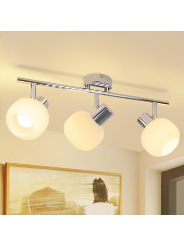 ZMH Deckenleuchte in Weiß 3-flammige E14 Glas Morden schwenkbar Deckenspots