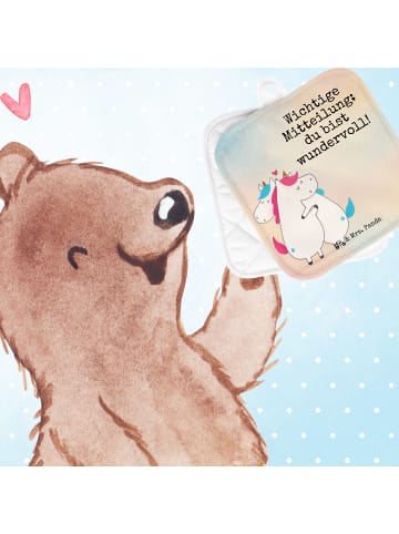 Mr. & Mrs. Panda Topfuntersetzer Einhorn Mitteilung Design mit S... in Weiß