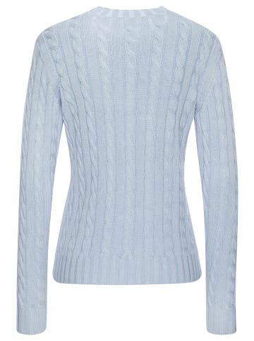 LASCANA Rundhalspullover in hellblau