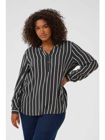 KAFFE curve Langarm-Bluse KCsida Regular fit in Black Oyster / Chalk Stripe