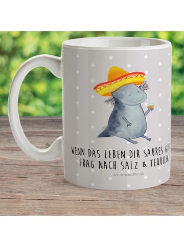Mr. & Mrs. Panda Trinklernbecher Axolotl Tequila mit Spruch in Grau Pastell