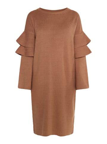 usha WHITE LABEL Damen Strickkleid in Kamel
