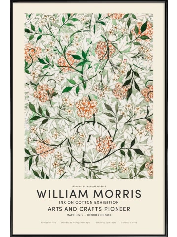 Juniqe Poster in Kunststoffrahmen "William Morris - Jasmine Exhibition" in Bunt & Creme
