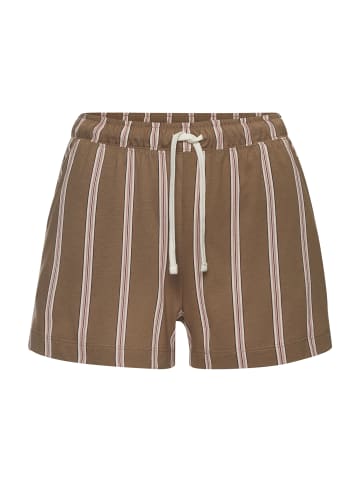 LASCANA Pyjamashorts in braun gestreift