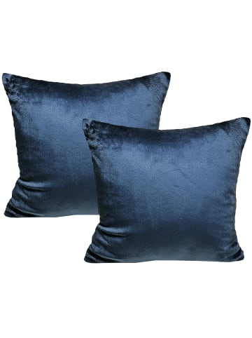JACK 2er Set Teddy Flausch Kissenhülle Kissenbezug in Blau