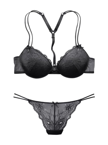 Mel Rose Set: Push-up-BH in schwarz