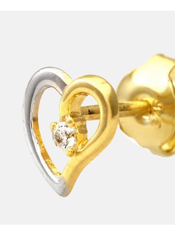Vanlere Ohrstecker aus 375 Gelbgold mit Zirkonia Herz-Design