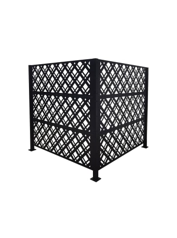 relaxdays Mülltonnenverkleidung "Diamond" in Schwarz - (B)240 x (H)120 x (T)4 cm