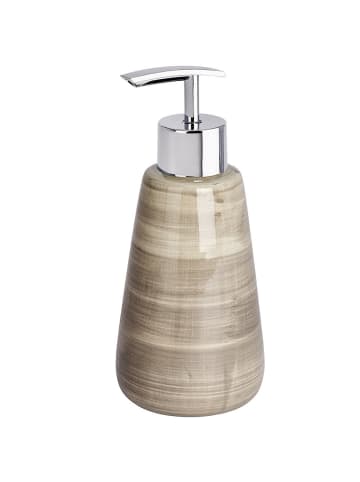 Wenko Spender für Flüssigseife, Gel Töpferei Sand in Beige, (B) 8 x (H) 18 x (L) 8 cm