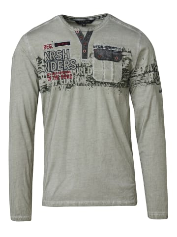 KOROSHI Langarm-T-Shirt in khaki