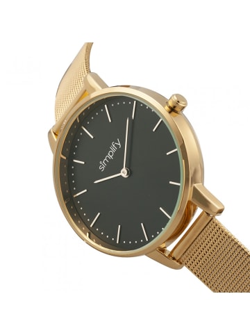 Simplify Die 5800 Mesh-Armbanduhr in Gold/Black