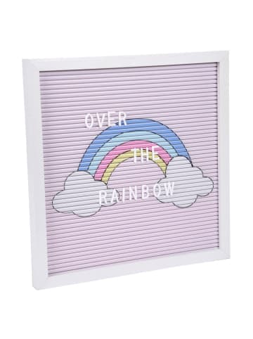 Douceur d’Intérieur Regenbogenfarbene Tafel UNICORN für Notizen in Rosa, 30 x 30 cm