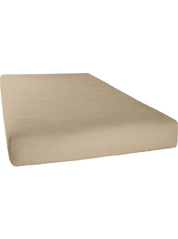 Erwin Müller Seersucker Spannbettlaken Wertingen in taupe