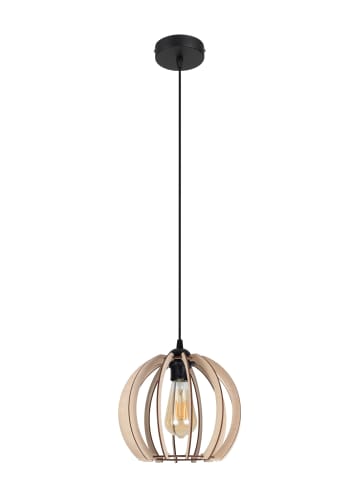 Licht-Erlebnisse Pendelleuchte Ø 24 x (T)90 cm in Schwarz Natur