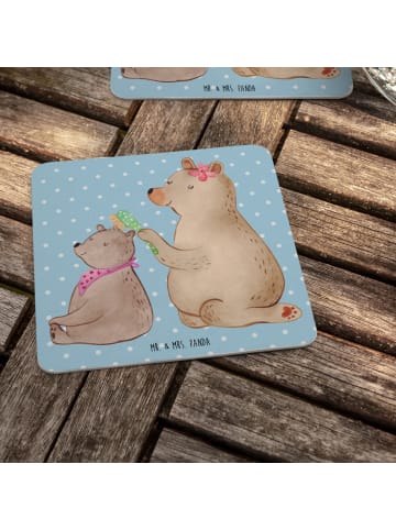 Mr. & Mrs. Panda Tassenuntersetzer Bär Kind ohne Spruch in Blau Pastell