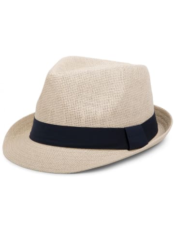 styleBREAKER Trilby Hut in Natur / Midnight-Blue