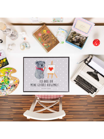 Mr. & Mrs. Panda tischpad Koala Künstler mit Spruch in Grau Pastell