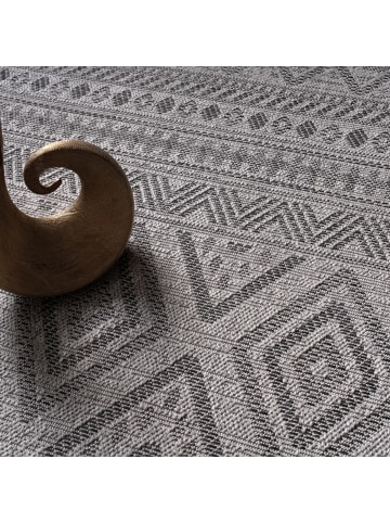 KADIMA DESIGN Teppich Kurzflor Rauten Wohnzimmer in Anthrazit