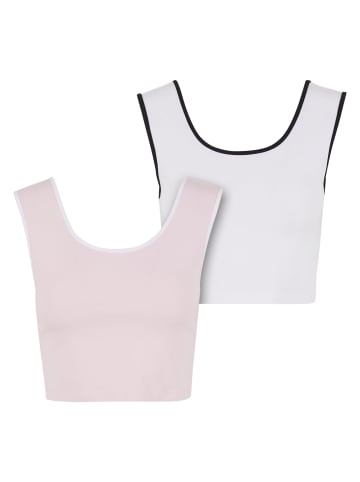 Urban Classics Urban Classics Cropped T-Shirts in blushedrose/white+white/black
