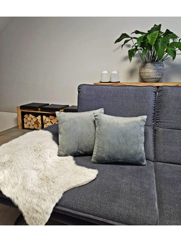 JACK 2er Set Teddy Flausch Kissenhülle Kissenbezug in Grau