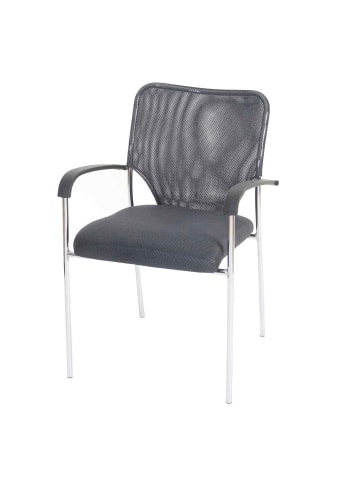 MCW Besucherstuhl Tucson stapelbar, 4x Stuhl, Sitz grau, Rückenfläche grau